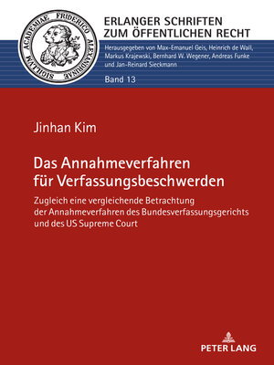 cover image of Das Annahmeverfahren fuer Verfassungsbeschwerden